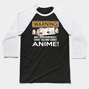 Warning May Spontaneously Talk About Animega Baseball T-Shirt